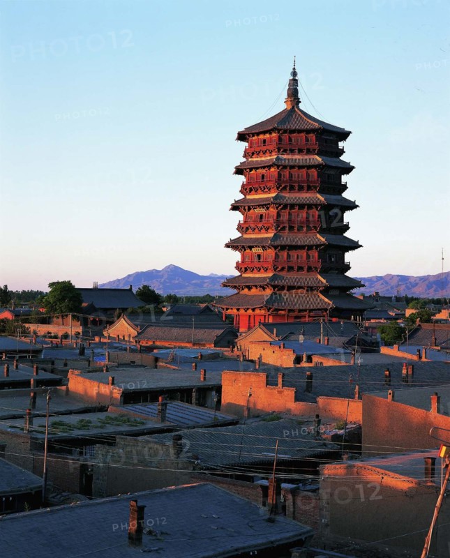 The wooden pagoda of Yingxian County,Shanxi Province,China