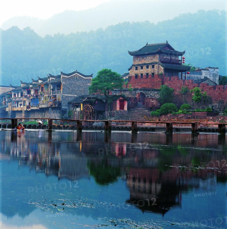 The scene of the North City Gate of Ancient Phoenix City,Hunan Province,China