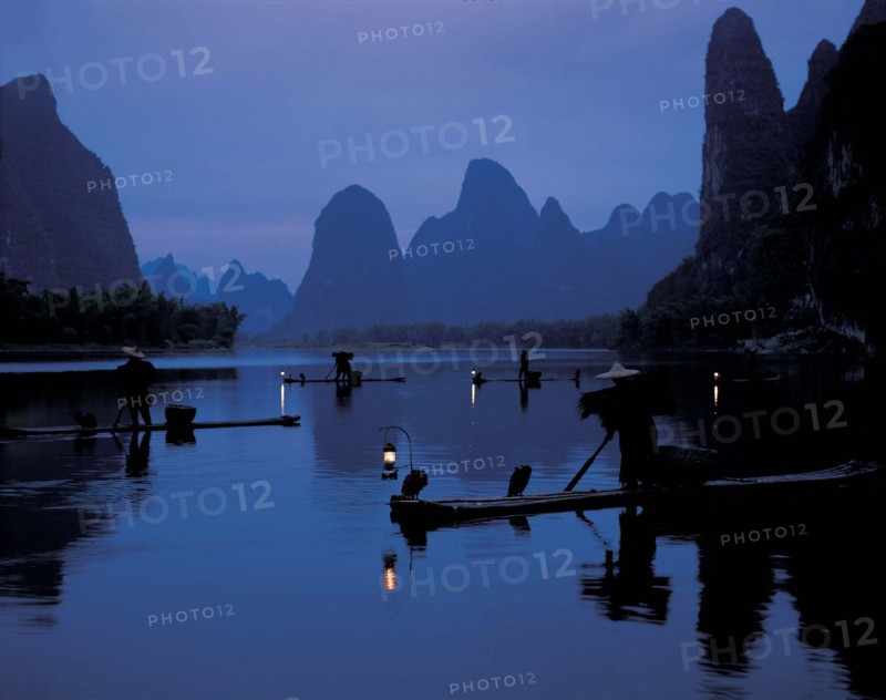Cormorant fisherman on Lijiang river,Guilin,China
