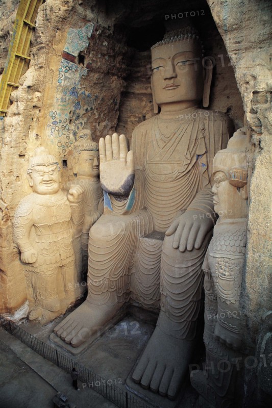 A Buddha statue of Tianti Mountain Grotto,Gansu Province,China