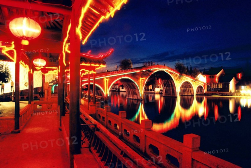 Stone arched brige in Zhujiajiao Town, Shanghai, China