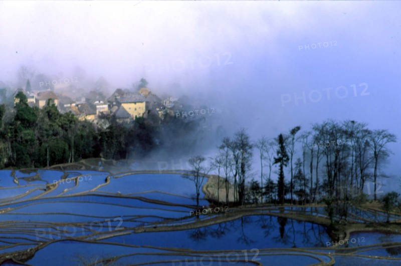 Yuanyang in fog,Yunan Province,China