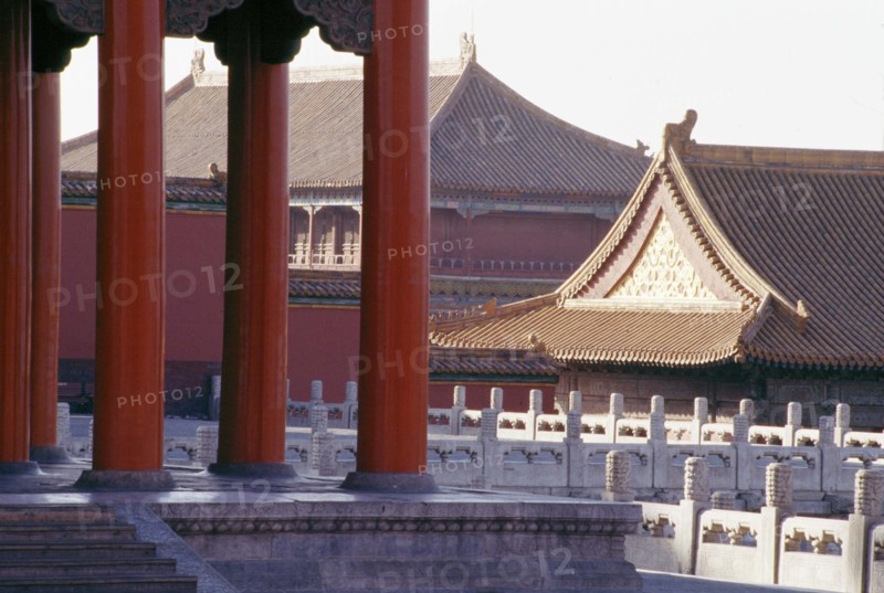 The columns and palaces of the Forbidden City,Beijing,China