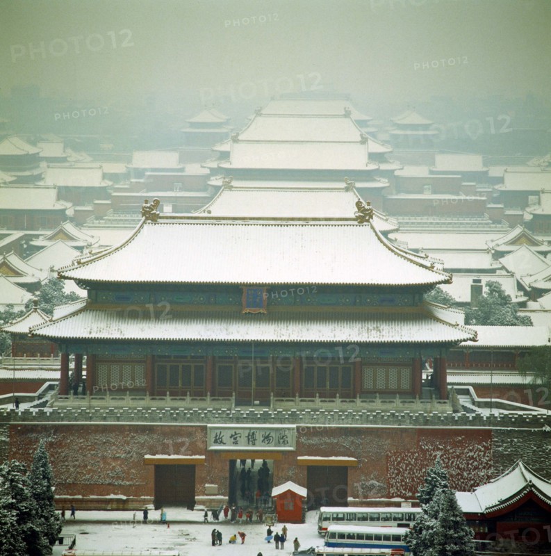 Forbidden City in snow,Beijing,China