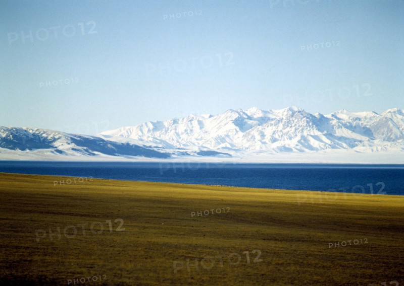 snow-covered mountains by the Sayram Lake,Sinkiang,China