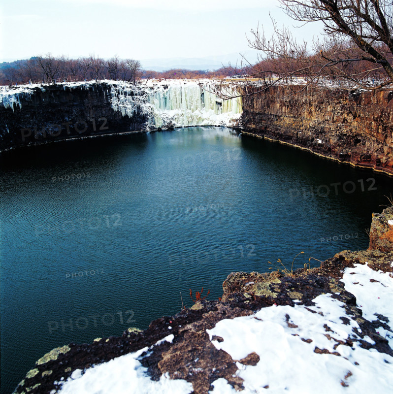 the waterfall at Jingpo Lake,Heilongjiang,China