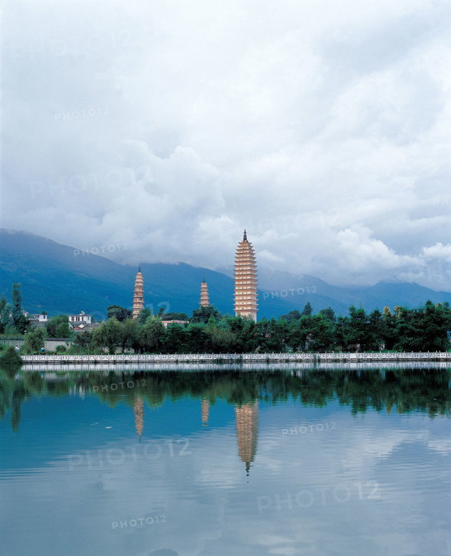 The Three Pagodas of Chong-Sheng Temple, Dali, Yunnan Province, China