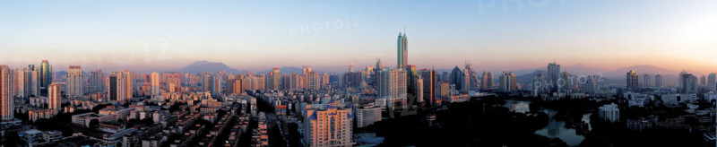 A panoramic shoot of cityscape of Luohu District,Shenzhen,China
