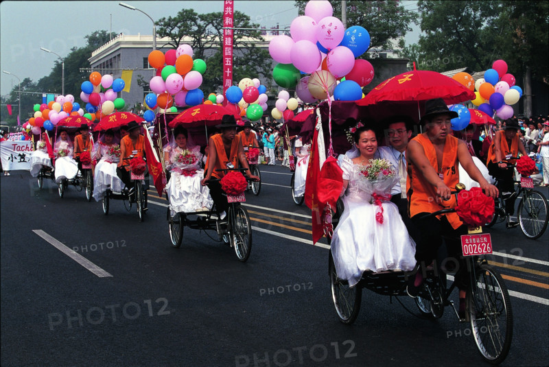 The jinrick-shaw wedding,Beijing,China