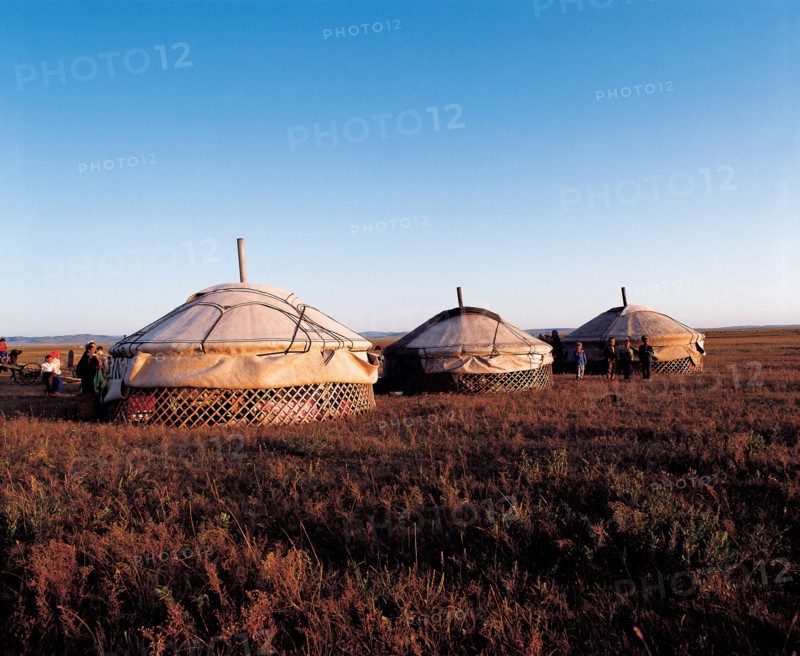Mongolian tents on the grassland of Inner Mongolia,China