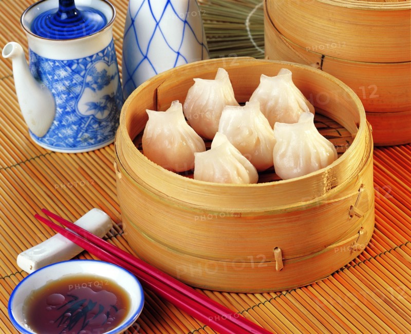 Chinese dumping in bamboo utensil