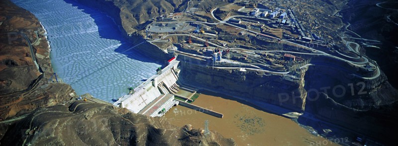 Wangjiazhai dam on Yellow river,Inner Mongolia,China