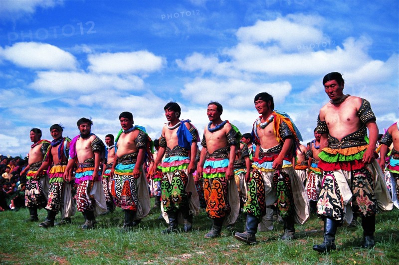 Wrestlers in Nadamu Festival, Xilinhaote,Inner Mongolia,China