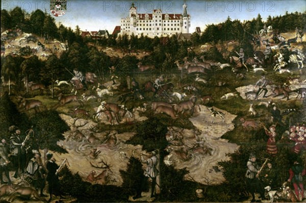 Cranach l'Ancien, Partie de chasse en l'honneur de Charles V au château de Torgau