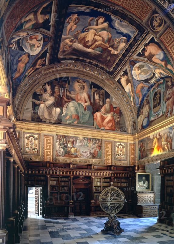 Indoor view of El Escorial library