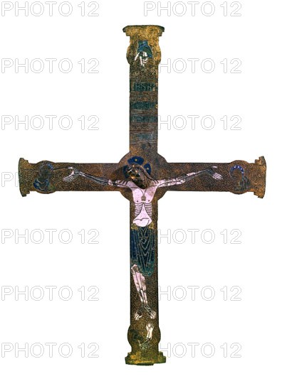 Roman altar cross decorated with enamel