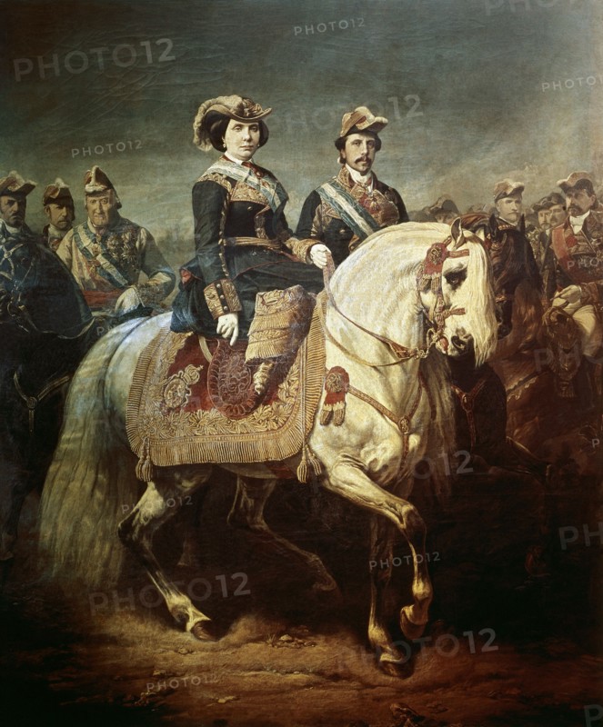 Porion, Isabel II and Saint Francis of Assisis Reviewing Militaries