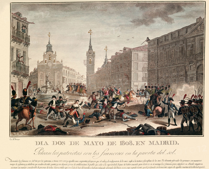 2 mai 1808, bataille avec les Français à la Puerta del Sol