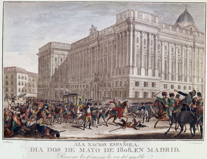 Enguinados, Deux mai 1808, les Français provoquent la colère du peuple