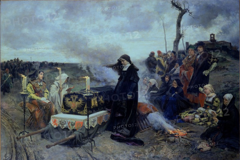 Pradilla Ortiz, Joan the Mad Accompanying Philip the Handsome's coffin