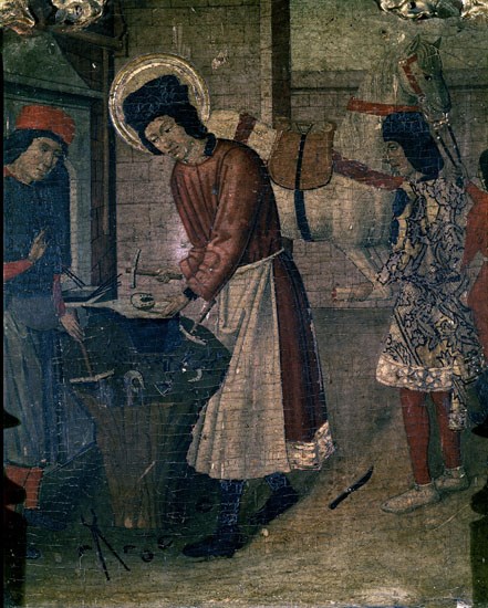 RETABLO DE SAN SEBASTIAN -DETALLE SAN ELOY HERRERO-PINTURA GOTICA ESPAÑOLA
BARCELONA, MUSEO DE ARTE CATALUÑA
BARCELONA

This image is not downloadable. Contact us for the high res.
