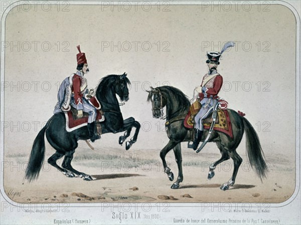 VILLEGAS
SOLDADO DE 1800-HUSAR Y GUARDIA DE HONOR DEL PPE DE LA PAZ(CAZADORES)
MADRID, ARCHIVO HISTORICO MILITAR
MADRID