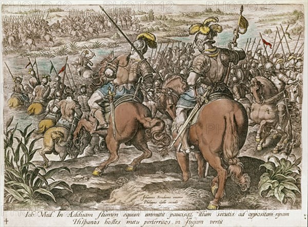 HEEMSKERCK 1498/1574
VICTORIAS CARLOS V - JUAN DE MEDICIS PONE EN FUGA A LOS ESPAÑOLES
MADRID, BIBLIOTECA NACIONAL ESTAMPAS
MADRID