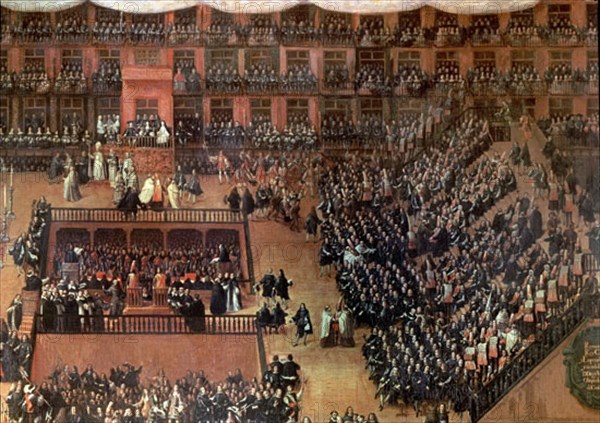 Rizzi, detail from the Auto-da-fe on the Plaza Mayor in Madrid on June, 30th 1680