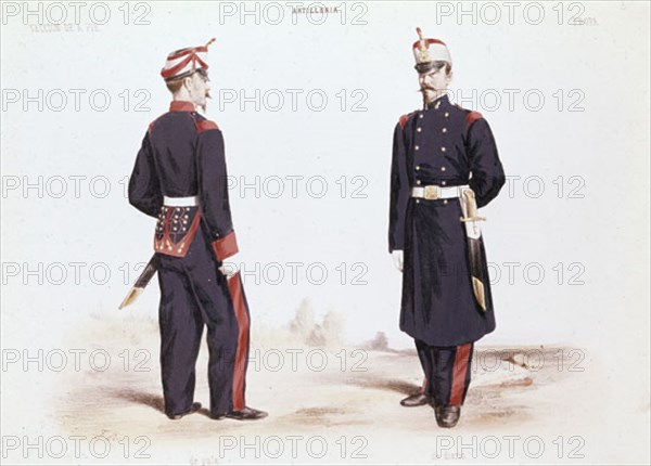 F.R.
ARTILLERIA DE A PIE UNIFOME DE GALA Y DIARIO
MADRID, ARCHIVO HISTORICO MILITAR
MADRID