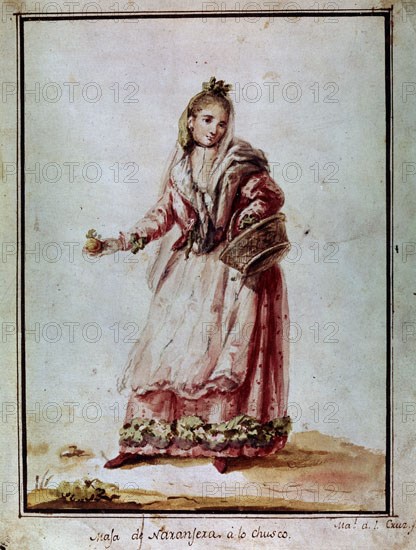 CRUZ CANO Y OLMEDILLA JUAN DE LA 1734/90
MAJA DE NARANJERA A LO CHUSCO
MADRID, MUSEO MUNICIPAL
MADRID
