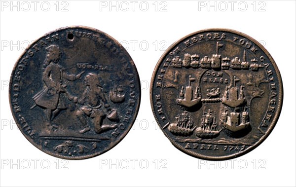 MONEDA DE VERNON CELEBRA EL FRACASO DE CARTAGENA INDIAS
MADRID, MUSEO NAVAL
MADRID