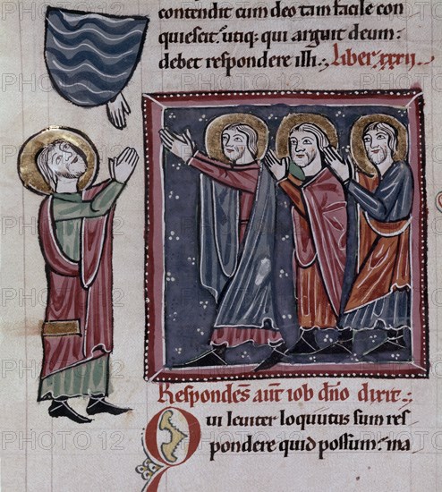 BIBLIA S XIII-TOMO I - JOB Y LOS TRES AMIGOS REZANDO-MINIATURA GOTICA
MADRID, ACADEMIA DE HISTORIA
MADRID