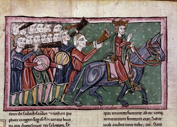 BIBLIA S XIII- TOMO I- 187V -SALOMON A CABALLO-MINIATURA GOTICA
MADRID, ACADEMIA DE HISTORIA
MADRID