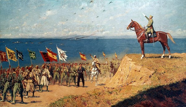 FRANCO PRESIDE UN DESFILE MILITAR
CORUÑA, PAZO DE MEIRAS
CORUÑA