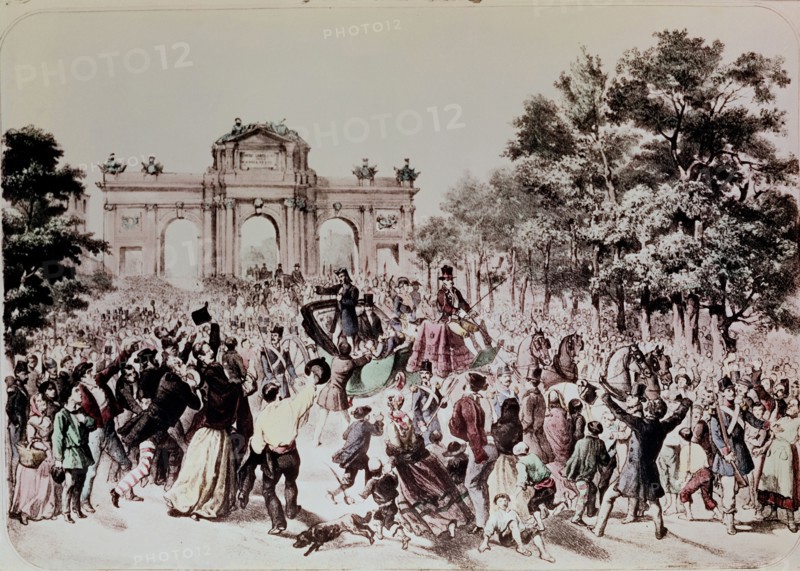 Urrabieta Vierge, Baldomero Espartero entering Madrid through the calle Alcala in July 1854