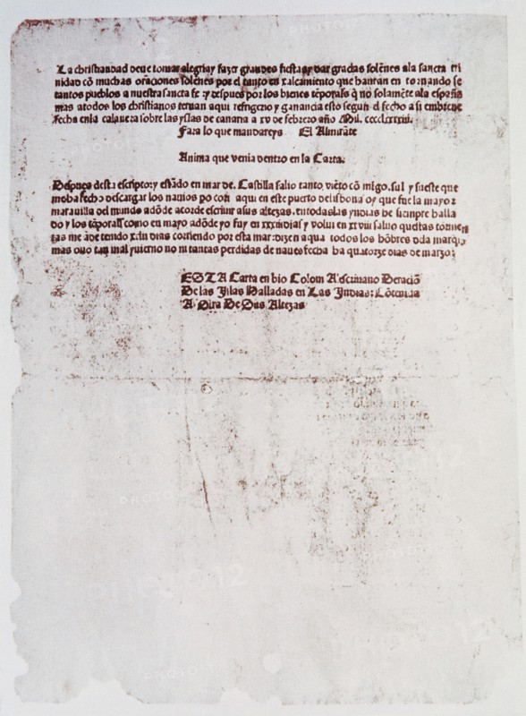 Lettre de Christophe Colomb à Louis de Santangel