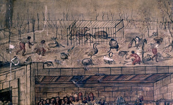 GONZALEZ MIGUEL Y JUAN
CONQUISTA DE MEXICO - JARDINES Y RECREOS DE MOCTEZUMA - ENCONCHADO RELIZADO EN 1698
MADRID, MUSEO DE AMERICA
MADRID