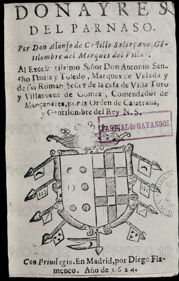 CASTILLO ALONSO
DONAYRES DEL PARNASO DE 1624
MADRID, BIBLIOTECA NACIONAL RAROS
MADRID

This image is not downloadable. Contact us for the high res.