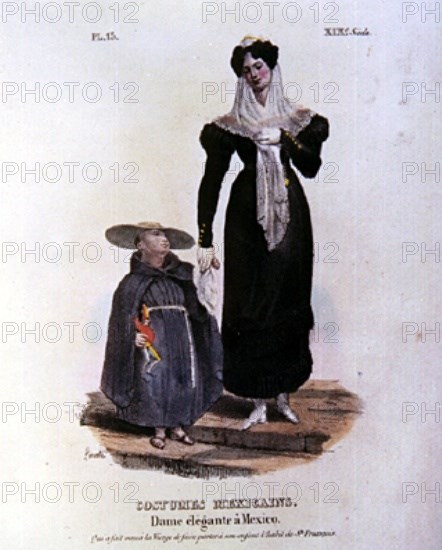 LINATI DE PREVOST CLAUDIO 1790/1832
LIBRO"TRAJES CIVILES,MILITARES Y RELIGIOSOS DE MEJICO"1828-DAMA ELEGANTE DE MEJICO
MADRID, MUSEO DE AMERICA
MADRID