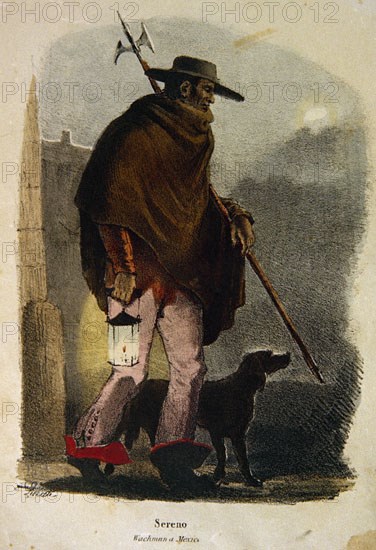 Linato de Prevost, Book of "civil, military and religious clothes in Mexico" - Being on Watch