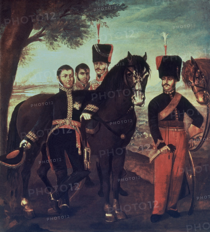 ANONIMO
EL GENERAL JOSE SAN MARTIN SU ESTADO MAYOR Y EL GENERAL ANTONIO JOSE DE SUCRE
MADRID, MUSEO DE AMERICA
MADRID
