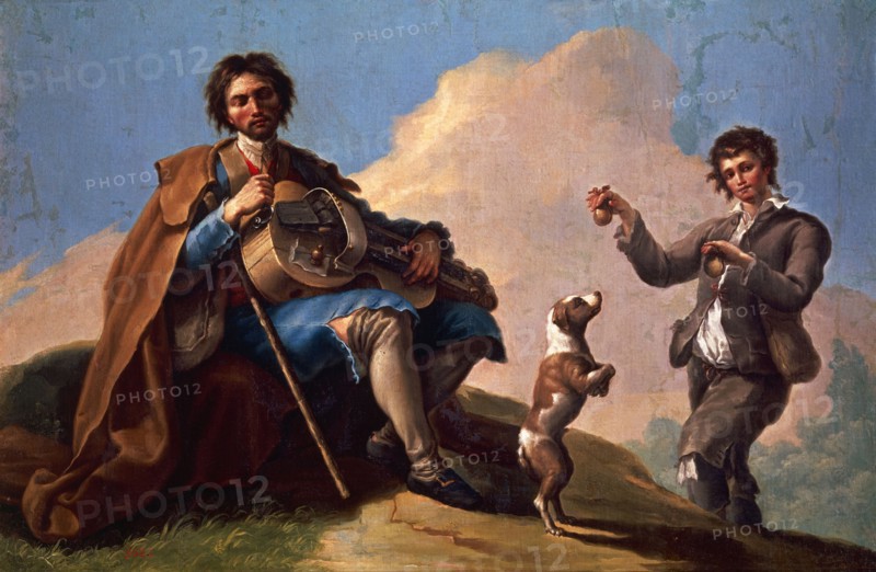 Bayeu, Blind musician with viol and Lazarillo with castanets