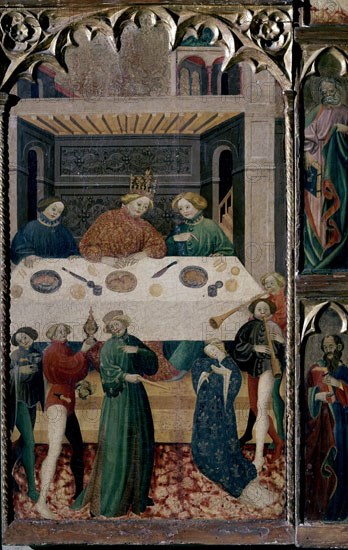 Maestro de Sigüenza, Portrait of Saint John the Baptist - Salome before Herodius
