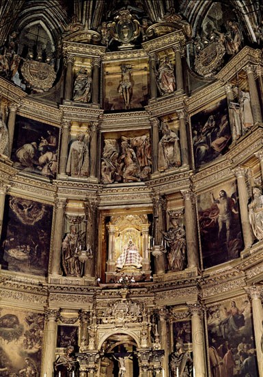 Détail du grand retable du monastère de Guadalupe