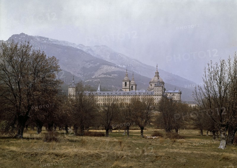 Monastery of El Escorial with Mount Abantos in the background