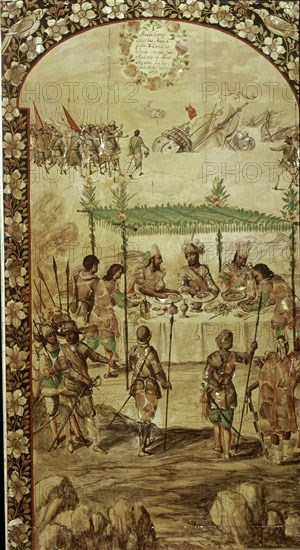 GONZALEZ MIGUEL Y JUAN
CONQUISTA MEXICO-CORTES MANDA HUNDIR NAVES Y COME CON LOS EMBAJADORES EN VERACRUZ -1698
MADRID, MUSEO DE AMERICA
MADRID