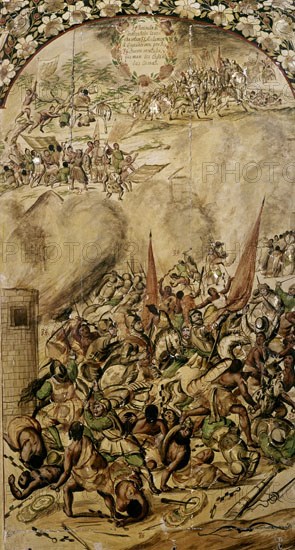 GONZALEZ MIGUEL Y JUAN
CONQUISTA MEXICO- RETIRADA EN LA NOCHE TRISTE-BATALLA EN TACUBA E INCENDIO DE CASAS- 1689
MADRID, MUSEO DE AMERICA
MADRID