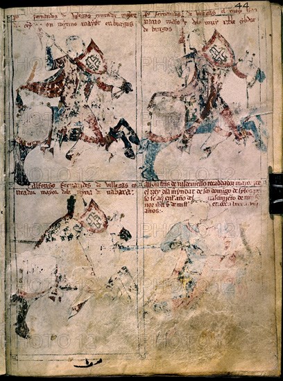 LIBRO DE LOS CABALLEROS DE LA ORDEN DE SANTIAGO - 1361 - FOLIO 44 - FERNANDEZ VILLEGAS - FERNANDEZ V
BURGOS, ARCHIVO MUNICIPAL
BURGOS