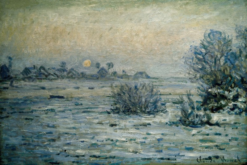 Monet, Paysage de neige au crépuscule