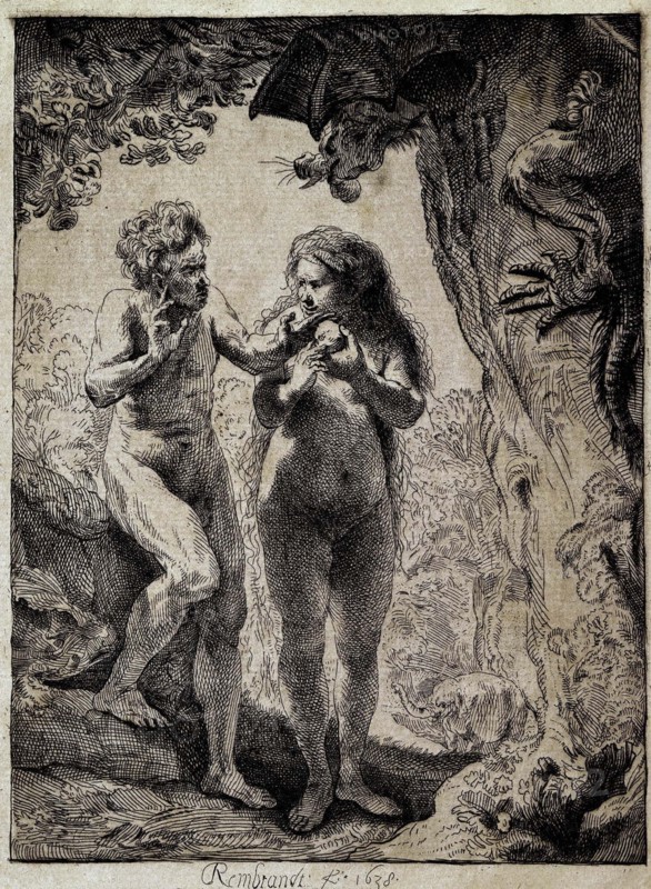 Rembrandt, Adam and Eve